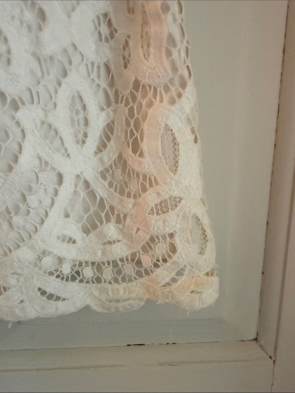 Free People White Crochet Lace Mini Skirt with Floral Motif - Picture 4 of 5